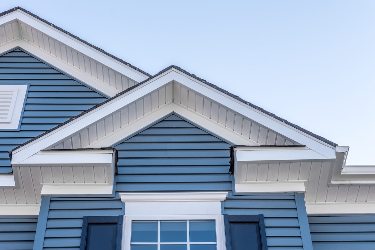 Blue vinyl siding