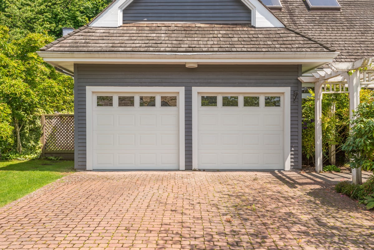 a garage with two entrance