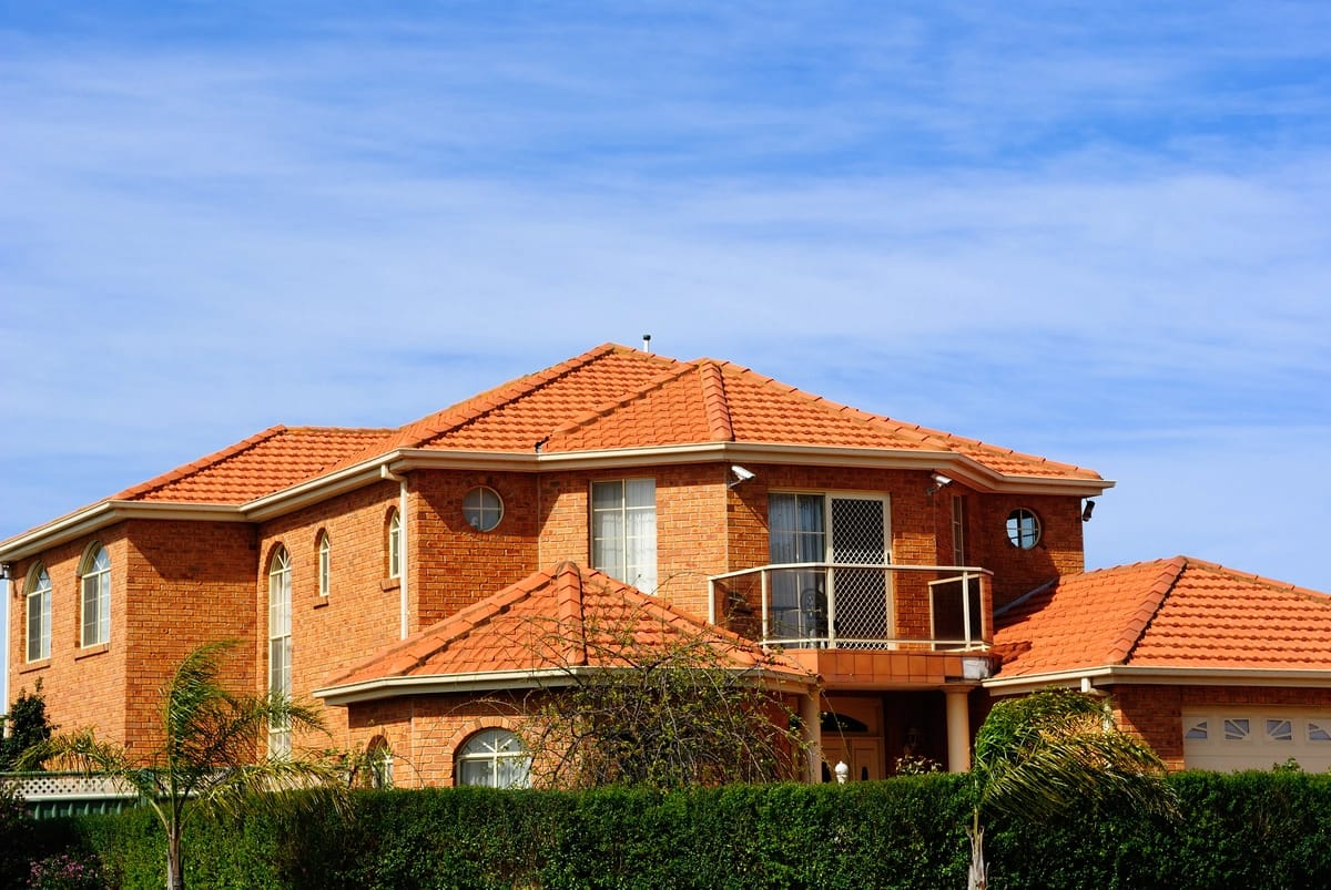 tile roof on large home