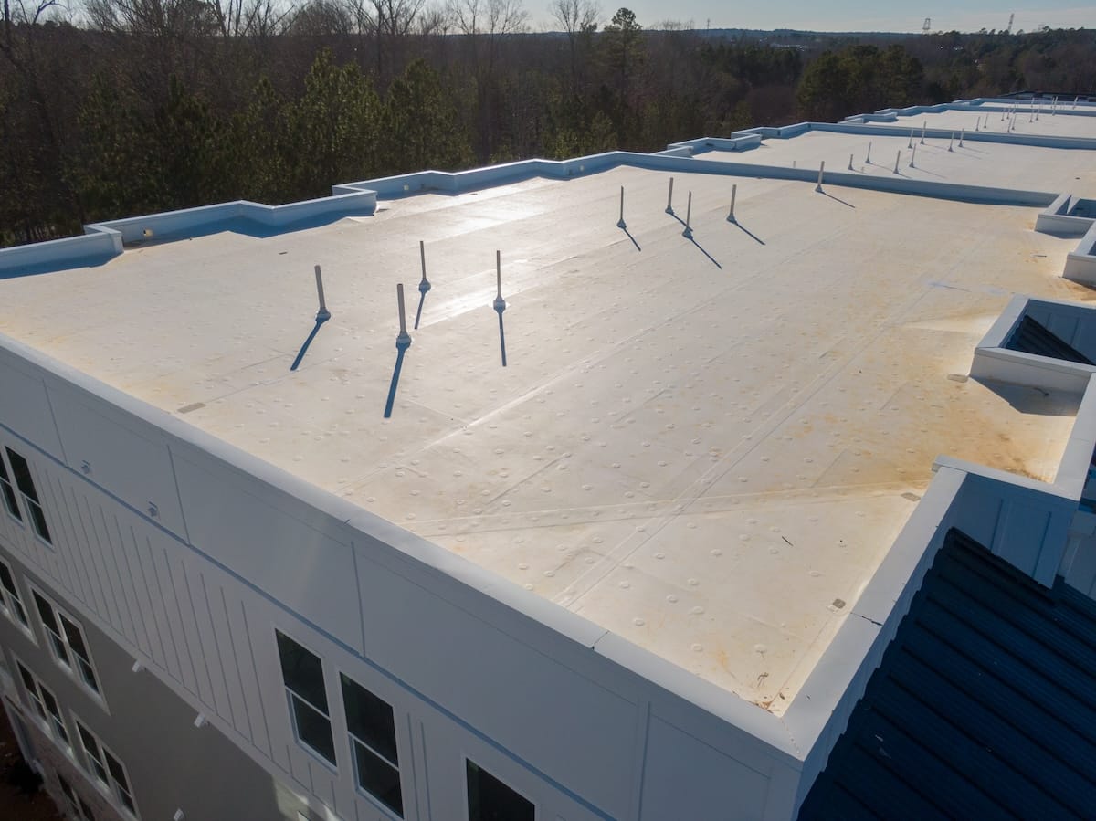 large white pvc commercial roofing
