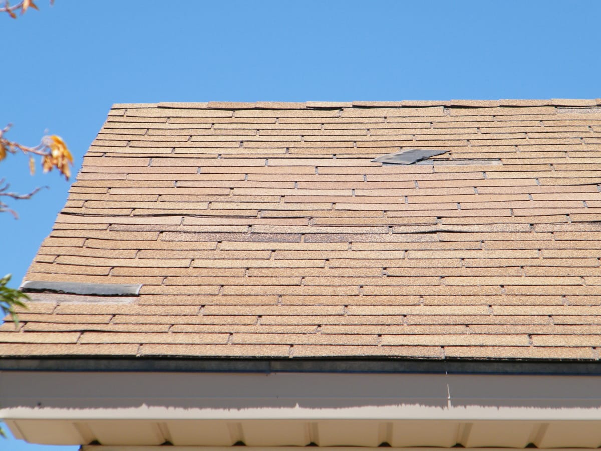 missing shingles on roof