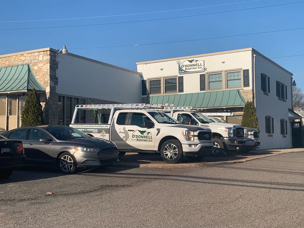 Outside view of one of O'Donnell Roofing's branch locations in Lansdowne