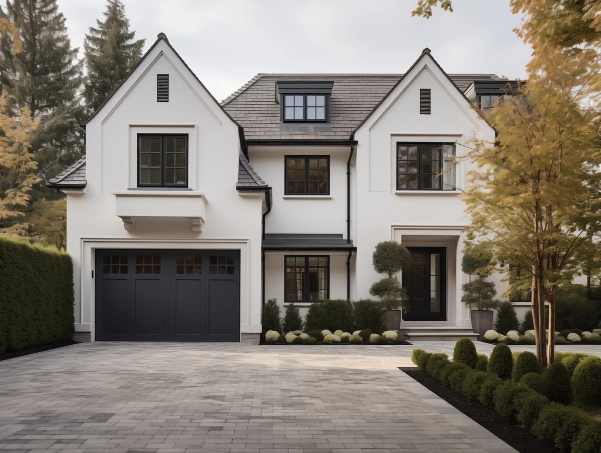 luxurious house exterior with trimless windows