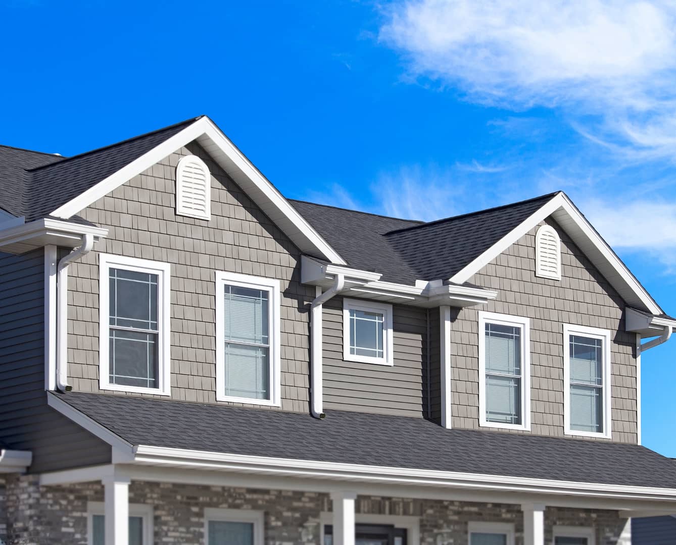 New home with grey siding