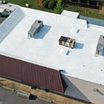Commercial white flat roof