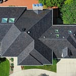 Brava cedar shake roof installation - downward aerial view