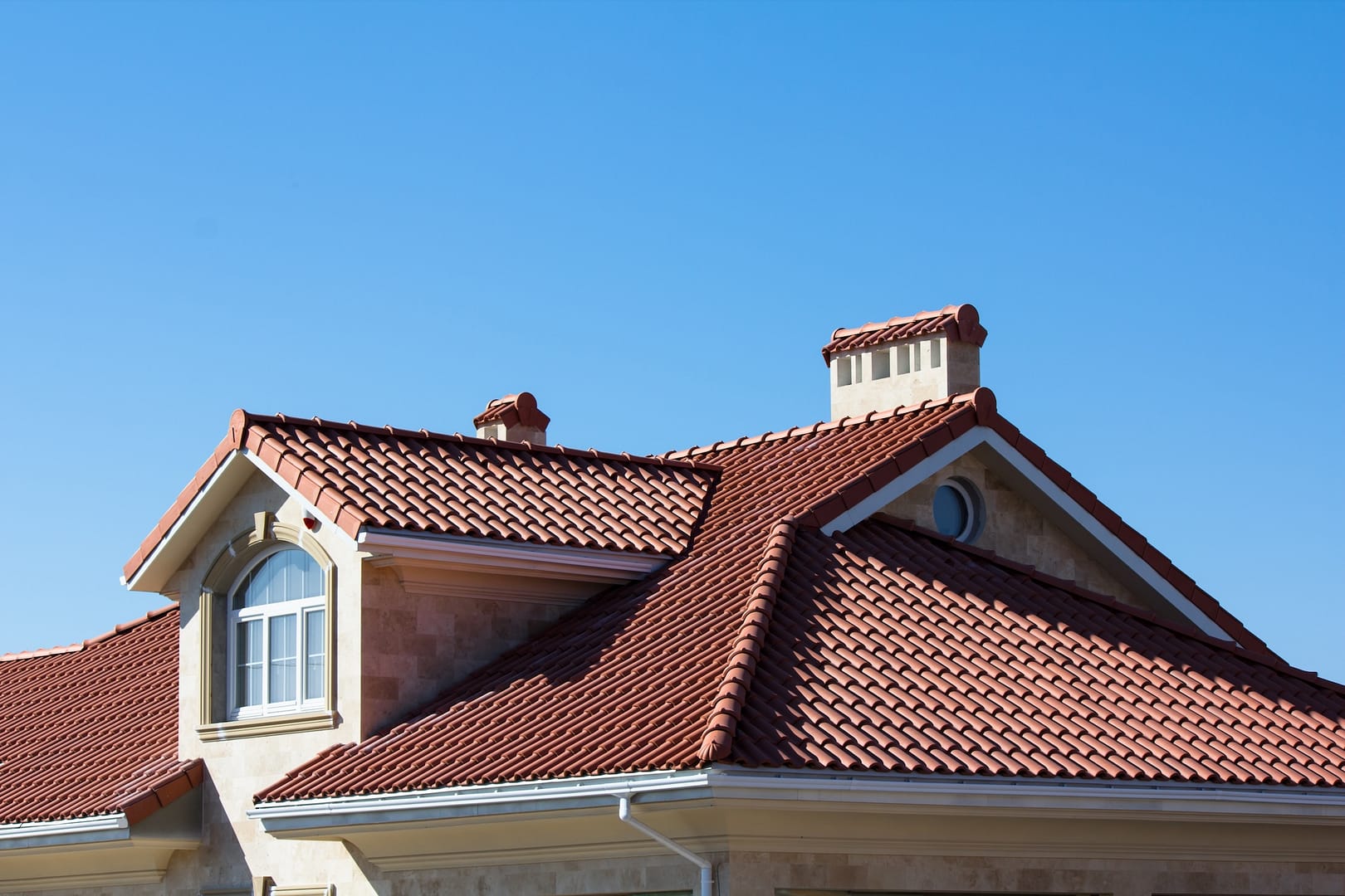 Ceramic Tiled Roof On House