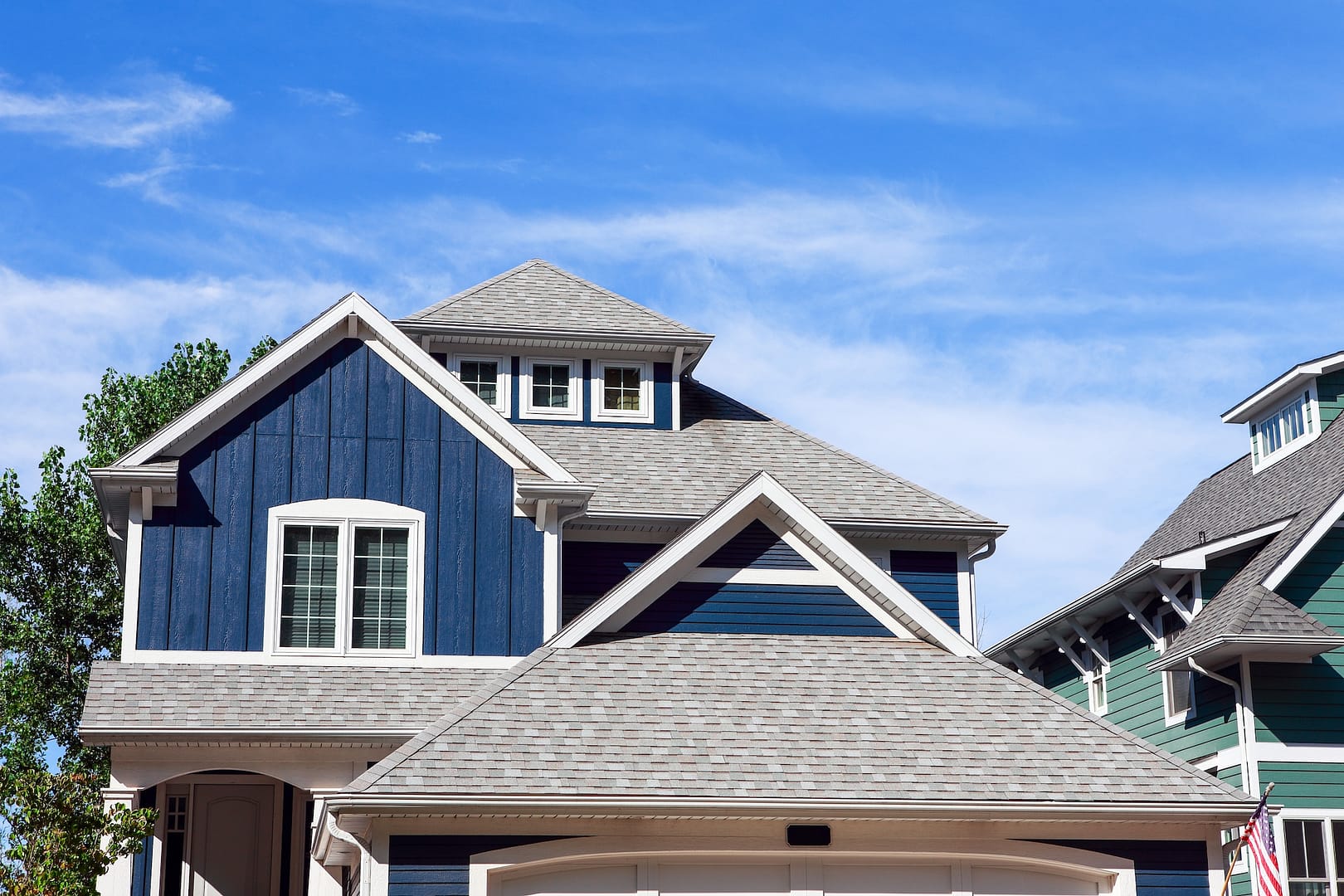 Close up row of beach houses