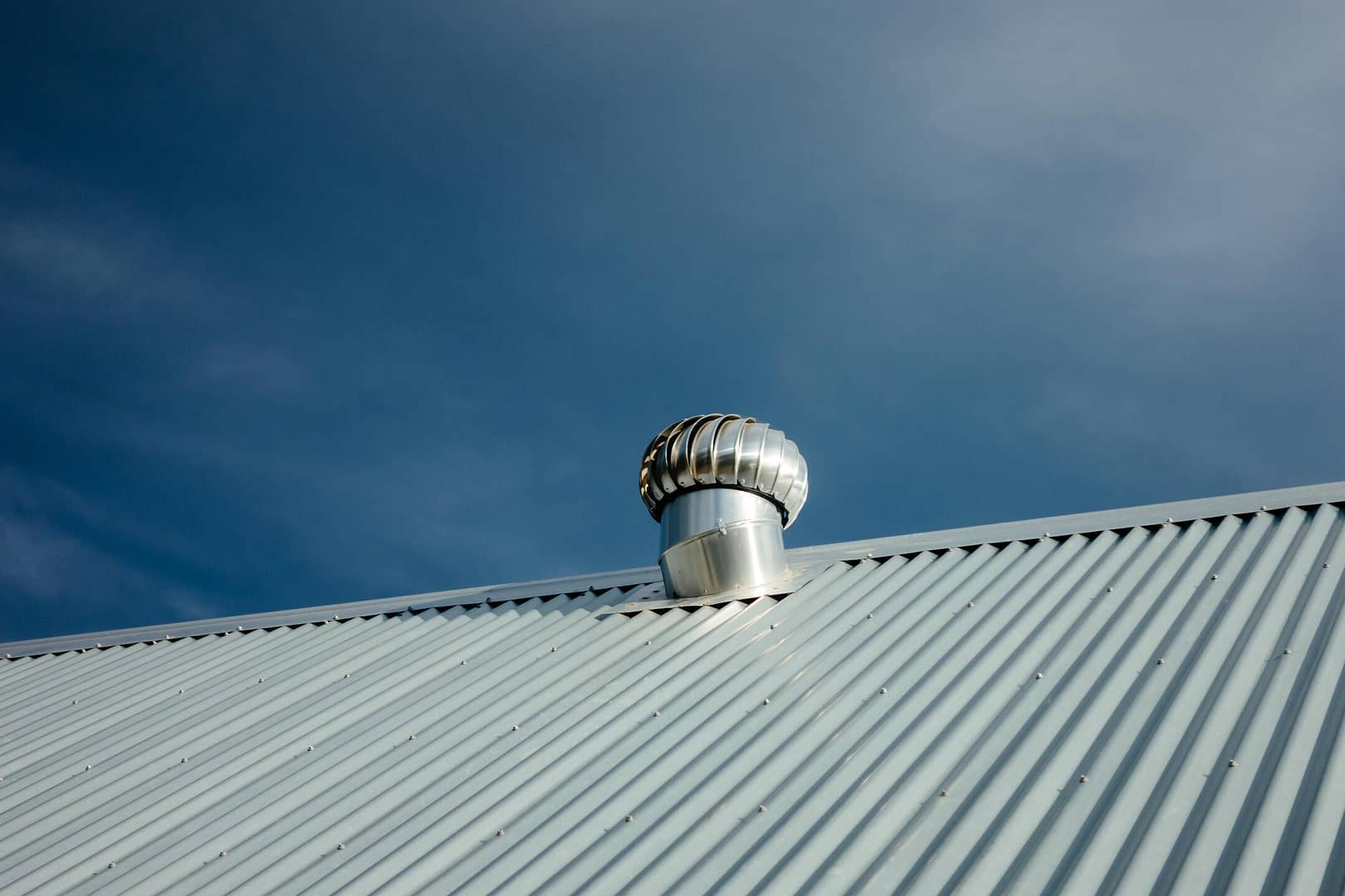 metal roof vents-turbine vent on metal corrugated metal roof