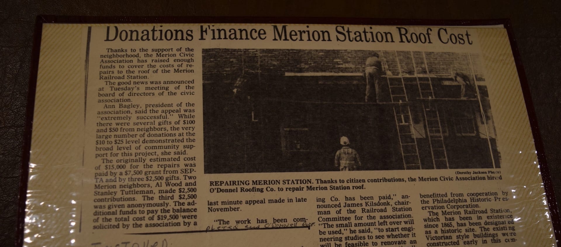 Newspaper article about O'Donnell Roofing and roof prices