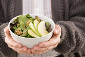 holding a salad