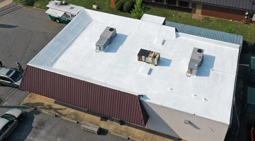 White commercial flat roof