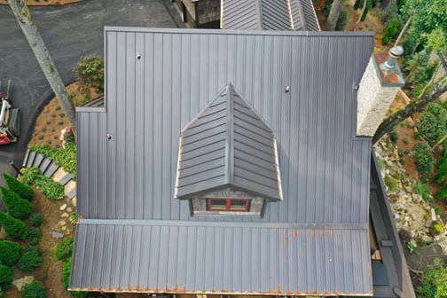 Residential metal roof. 