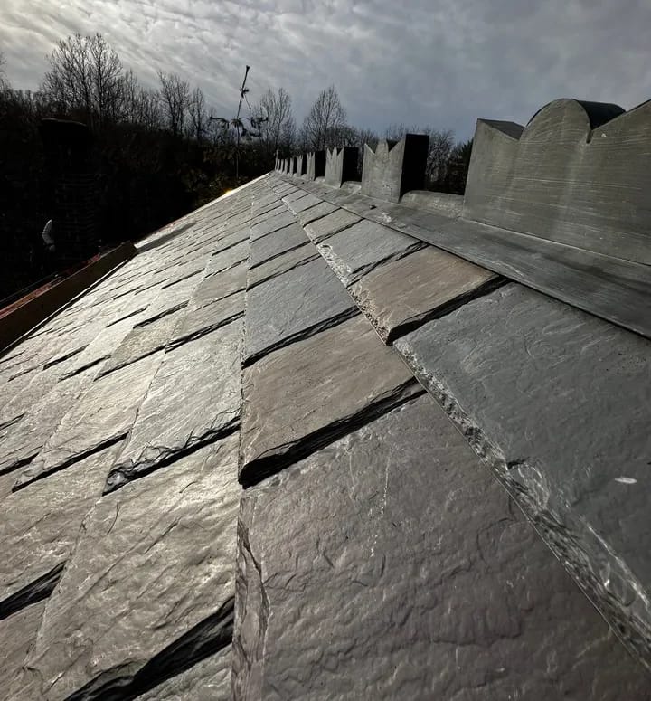 slate roofing material after roof repair