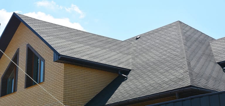 brick house asphalt shingle roof