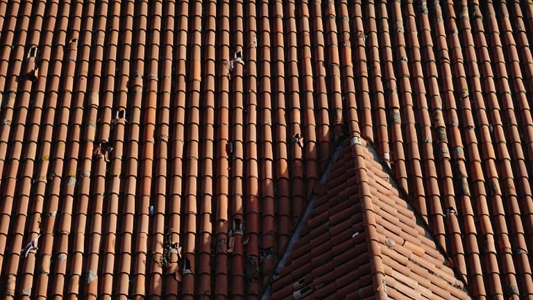 hail damage on clay tile roof