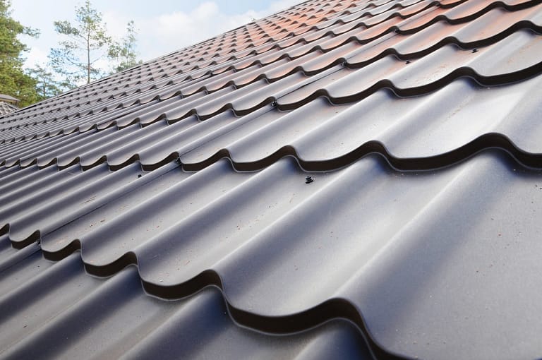 close up metal shingles