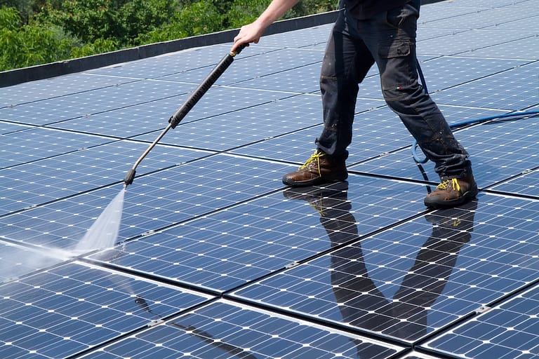 washing solar panels