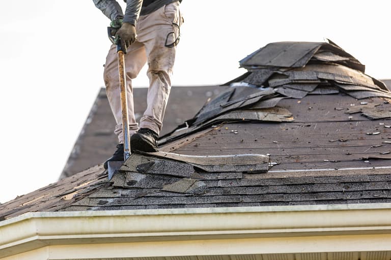 removing roof shingles