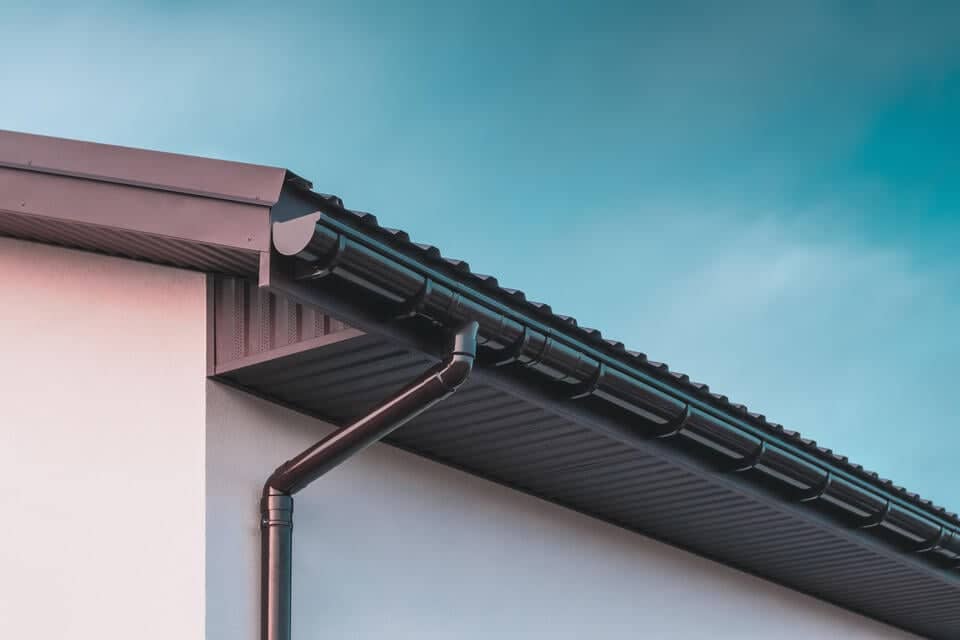 gutter colors-brown gutters on roof system