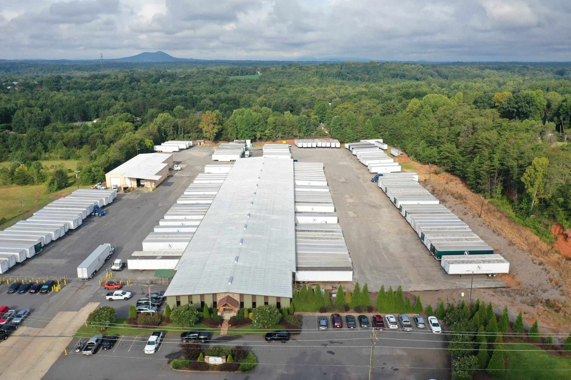 aerial footage of commercial flat roof