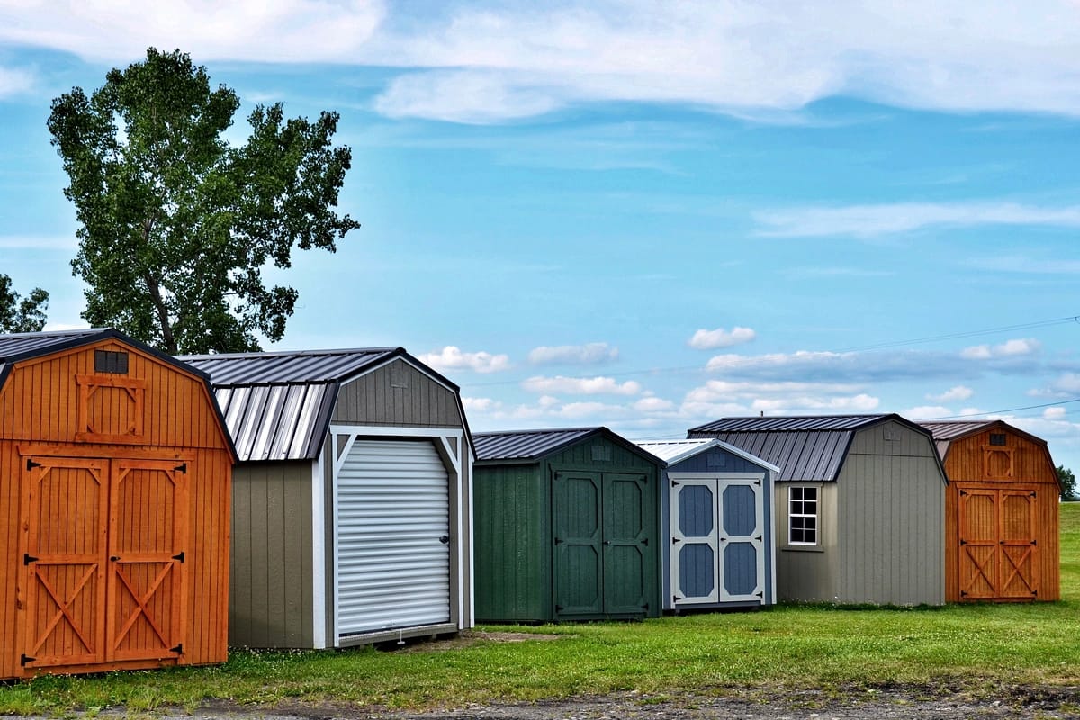 Various wooden shed roofs