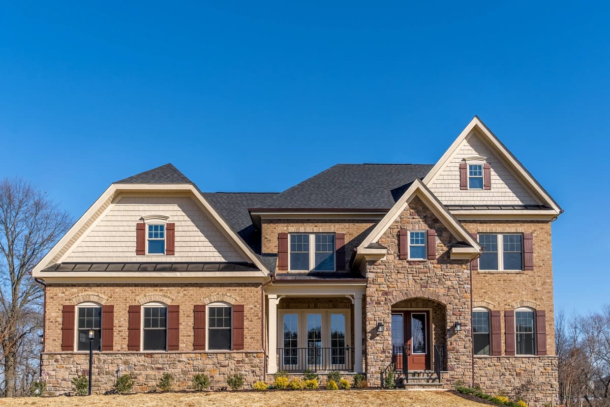 asphalt shingle roof on luxury family house