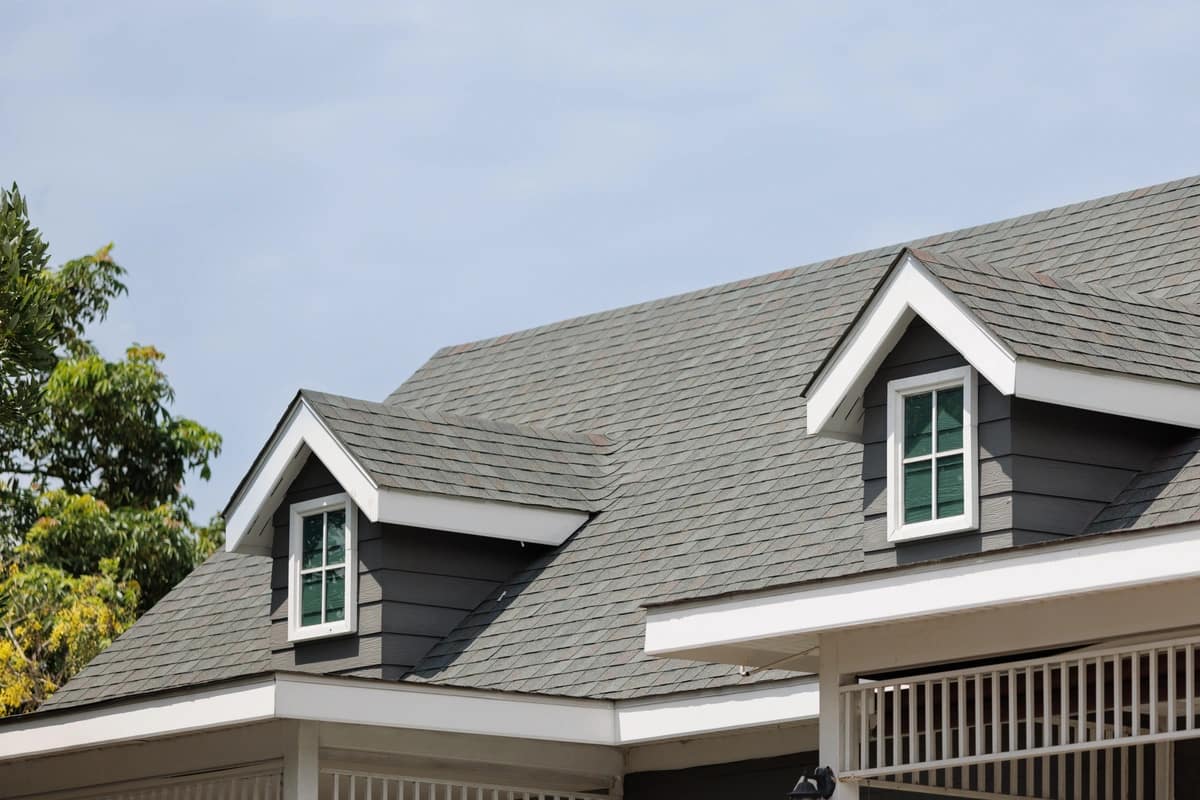 light gray asphalt shingles installed on roof
