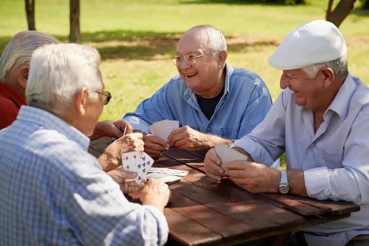 group playing cards