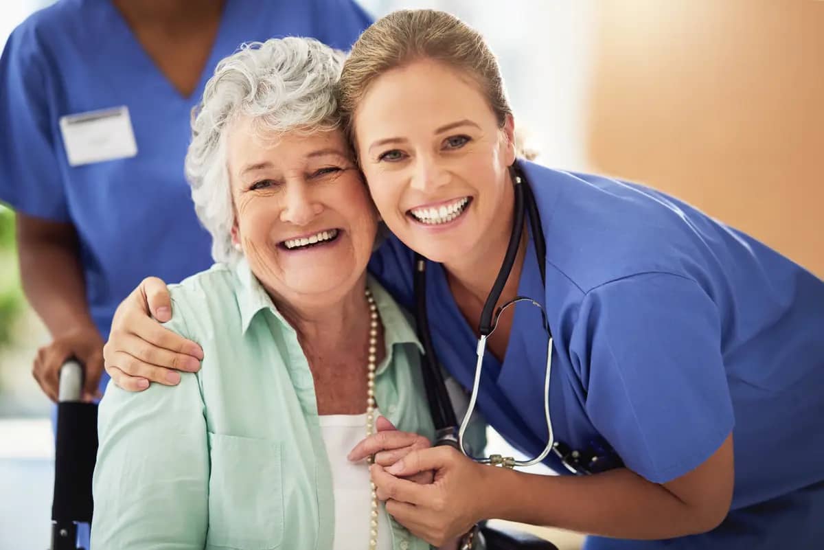 doctor and patient hugging